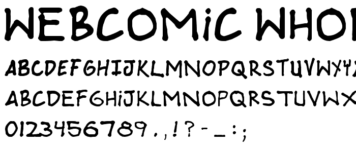 Webcomic whore font